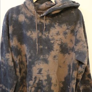 Bleached Style Blue Hoodie